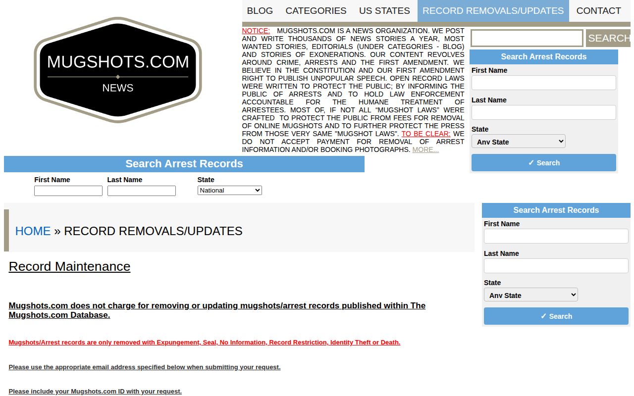 Unofficial Jenkins County mugshot archive maintenance policy page